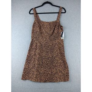 BP. Women's Sundress Mini Size M Leopard Print‎ Zipper Back New with Tags NWT